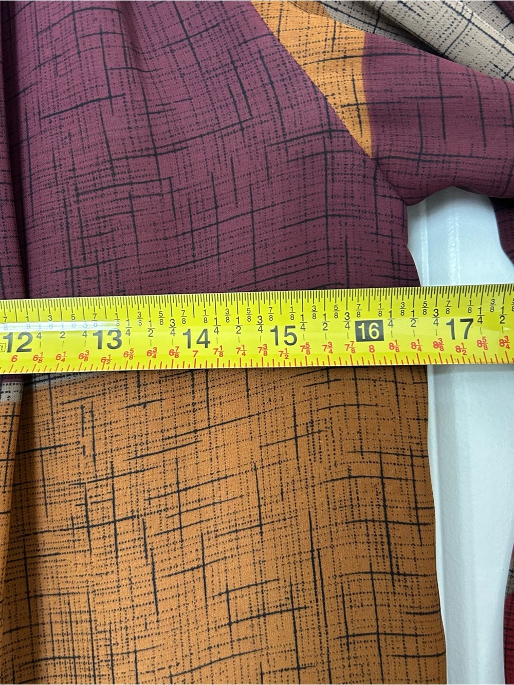 Leslie Fay Colorblock Midi Dress in Red, Burgundy & Mustard - Picture 9 of 11